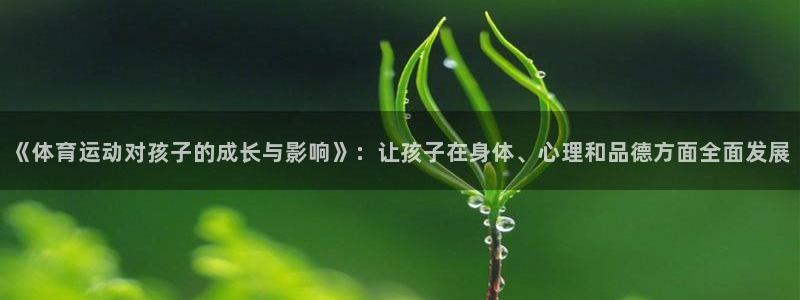 公海船赌网站是多少：《体育运动对孩子的成长与影响》：让孩子在